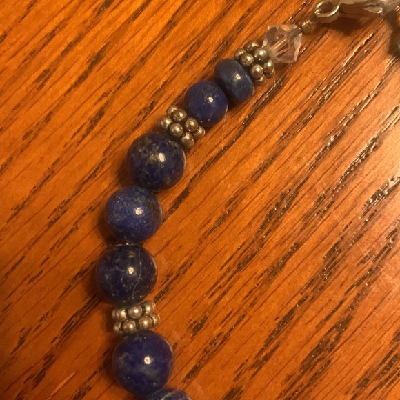 EUC Bracelet - Blue Lapis Beads, Silver and Crystals 8” - Picture 5 of 10
